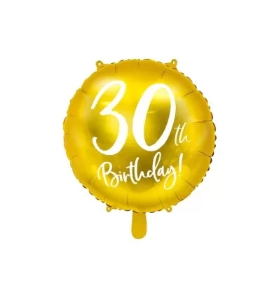 30 th Birthday - guld - 45 cm