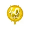 40 th Birthday - guld - 45 cm