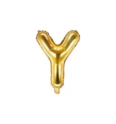 Guld folie bogstav 'Y' - 35 cm