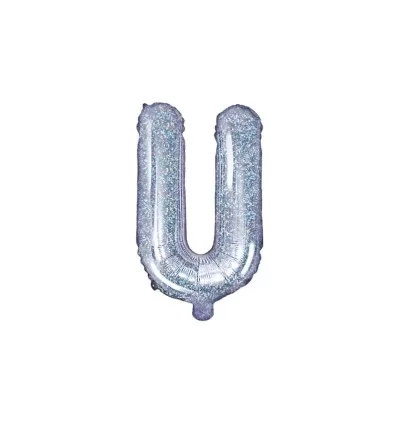 Holografisk folie bogstav 'U' - 35 cm