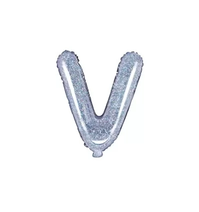 Holografisk folie bogstav 'V' - 35 cm