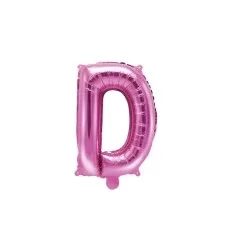 Pink folie bogstav 'D' - 35 cm