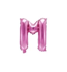 Pink folie bogstav 'M' - 35 cm