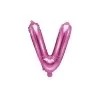 Pink folie bogstav 'V' - 35 cm
