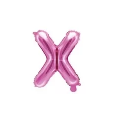 Pink folie bogstav 'X' - 35 cm
