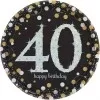 40 års Fødselsdag paptallerkner