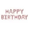 Rose guld folie bogstav 'Happy Birthday' - 35 cm