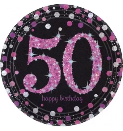 50 års Fødselsdag paptallerkner