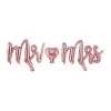 Rose guld folie bogstav 'Mr. Mrs Hjerte' - 35 cm
