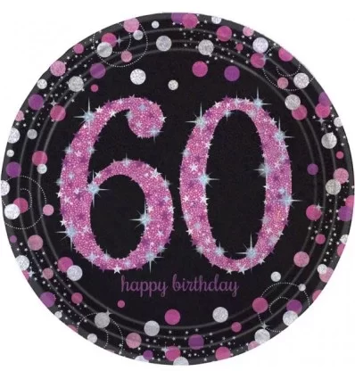 60 års Fødselsdag paptallerkner