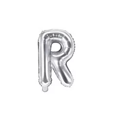 Sølv folie bogstav 'R' - 35 cm