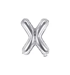 Sølv folie bogstav 'X' - 35 cm