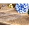Hvid organza bordløber - guld brokade mønster