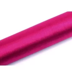 Almindelig mørk pink organza - 16 cm bred