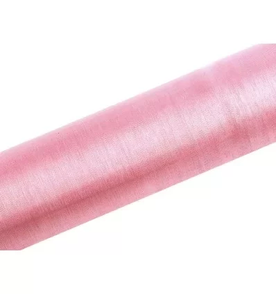 Almindelig lys pink organza - 16 cm bred