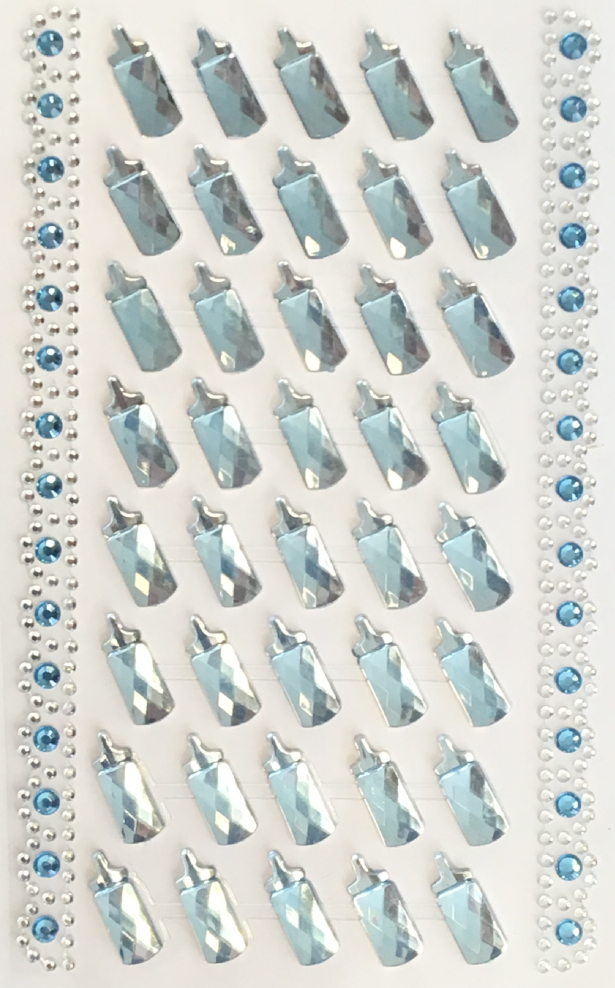 Lyseblå sutteflaske pynte krystaller
