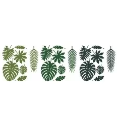 Papirsdekorationer - tropiske blade - Aloha