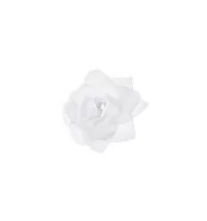 Hvid blomst med sølv perle - 9 cm