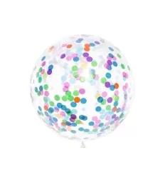 Konfetti ballon - blandet farver konfetti - 1 meter.