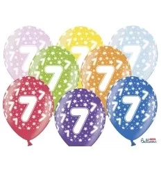 Blandet Metallic Balloner 7 års fødselsdag