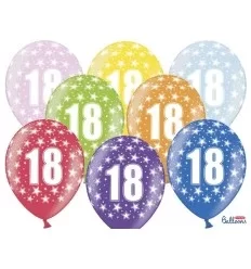 Blandet Metalic Balloner 18 års fødselsdag