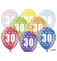 Blandet Metalic Balloner 30 års fødselsdag