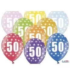 Blandet Metalic Balloner 50 års fødselsdag