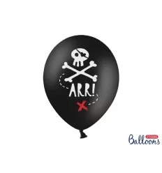 Sorte Pirat balloner - ARR! - 6 stk