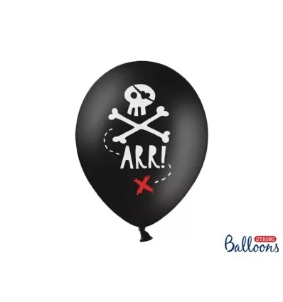 Sorte Pirat balloner - ARR! - 6 stk