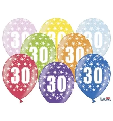 Blandet Metalic Balloner 30 års fødselsdag