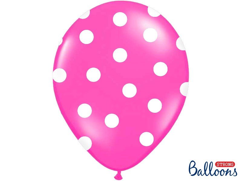 Pastel Pink Balloner med hvide prikker, 30 cm - 50 stk.