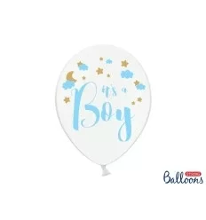 Hvide balloner skyer It´s a boy stjerner 30 cm 50 stk