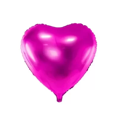 Folie ballon - Hjerte - mørk pink - 45 cm
