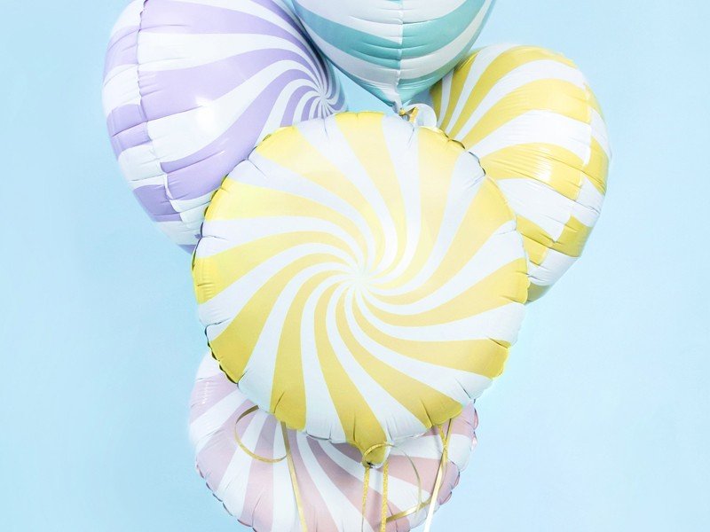 Folie ballon - Bolsje - lys gul - 45 cm