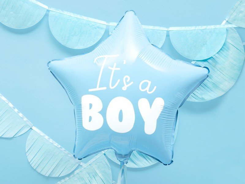 Folie ballon - Stjerne - It's a boy - lys blå - 48cm