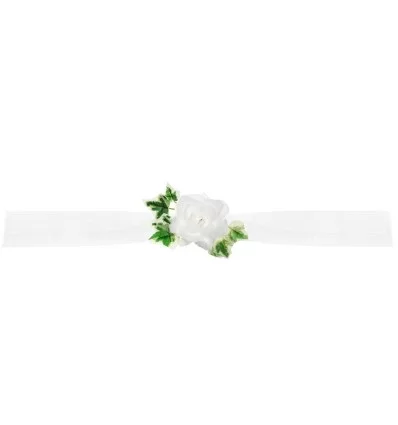 Bryllups pynt bil - Hvid roser og organza