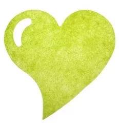 Hjerteformet dækkeserviet - Lime
