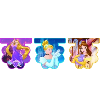 Disney Prinsesser hjerteformet flag banner