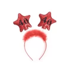 Rød 40 års hårbånd