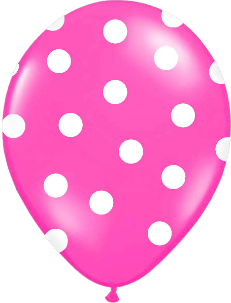Billede af 6 Stk. Pink ballon med hvide prikker