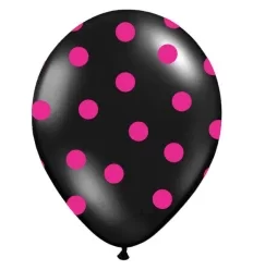 Sort ballon med pink prikker