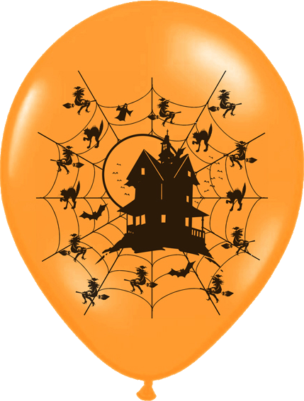 6  Stk. Halloween ballon - Haunted house