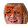 Orange - fest briller - formet som tallet 50 - uden glas