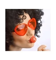Rød - hjerteformet - fest briller