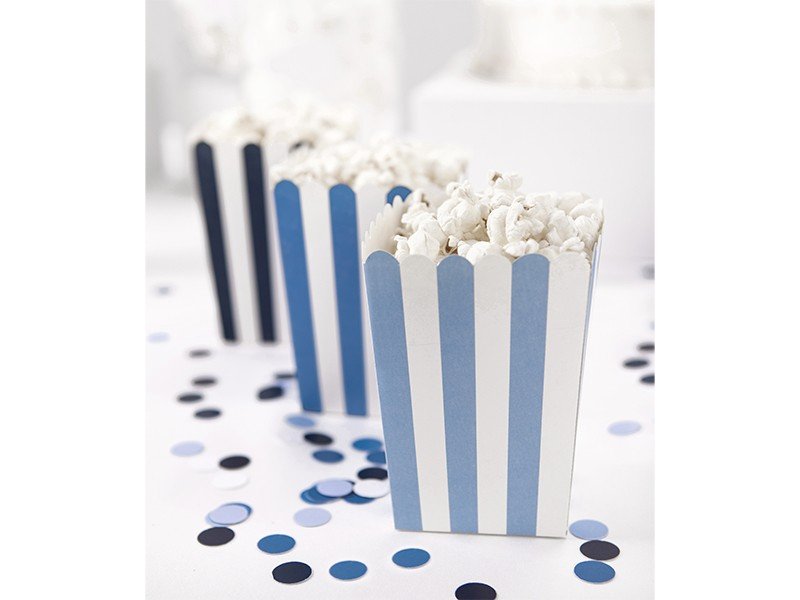 Popcorn bæger i blå farver