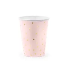 Lys pink papkrus med guld prikker - 260 ml