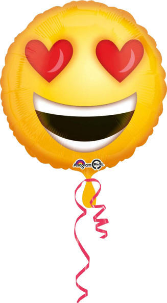 Billede af Emoji hjerte folie ballon