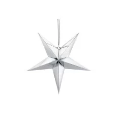 Sølv papir stjerne 45 cm - lav selv