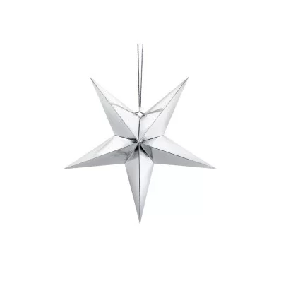 Sølv papir stjerne 45 cm - lav selv