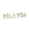 Mr og Mrs skilt - guld glimmer